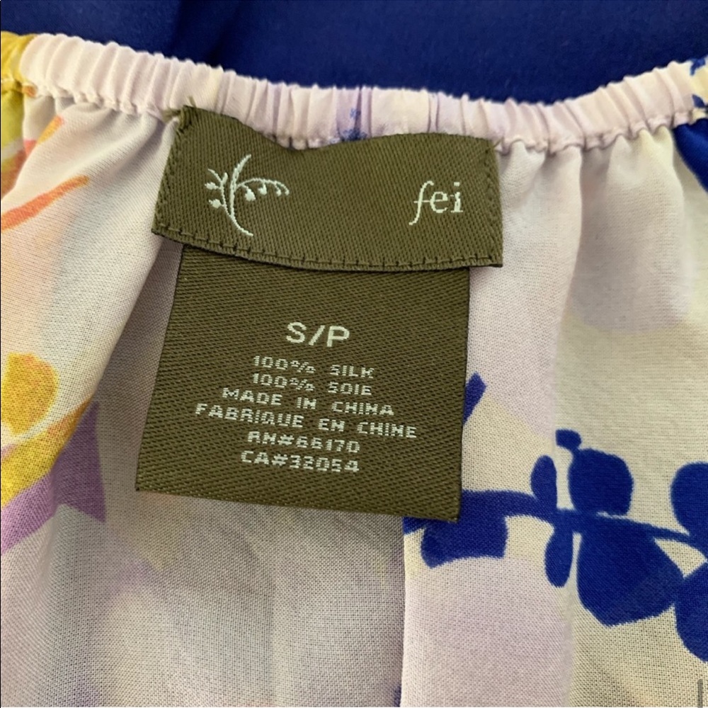 Fei Anthropologie Floral Foliage Off Shoulder Silk Top - Picture 12 of 13